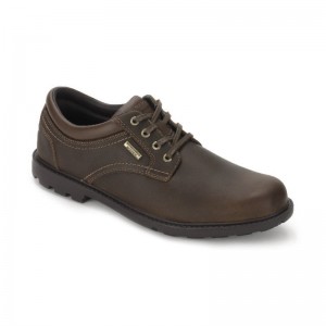 Men Rockport Storm Surge Plain Toe Oxford Shoes Brown USA | TE9-36333