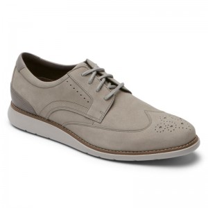 Men Rockport Total Motion Craft Wing Tip Walking Shoes Grey USA | UD3-97479