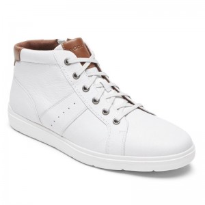 Men Rockport Total Motion Lite Zip Sneaker Booties White USA | LQ1-13091
