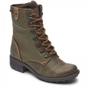 Women Rockport Brunswick Waterproof Boots Green USA | OD3-38913