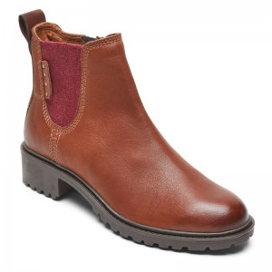 Women Rockport Winter Chelsea Waterproof Boots Brown USA | UH8-08490