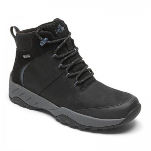 Women Rockport XCS Spruce Peak Waterproof Boots Black USA | XP8-19651