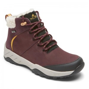 Women Rockport XCS Spruce Peak Waterproof Boots Dark Red USA | MI0-65316