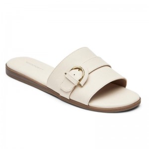 Women Rockport Yara Slides Cream USA | MP0-75027